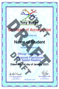 Tony Buzan certificate